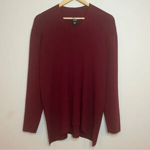 EILEEN FISHER Merino Wool Knit Vneck Tunic Sweater